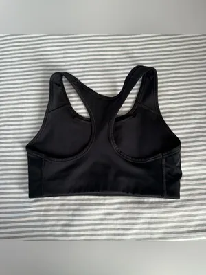 Nike Black Racerback Sports Bra with White Swoosh thumbnail 3