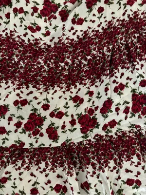 Brandy Melville White Tank Dress with Burgundy Floral Print thumbnail 3
