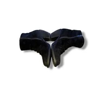 Born Aire Ankle Booties 5.5 Black Suede Slouchy Pointed Toe Stacked Heel Zip‎ thumbnail 3