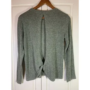 Laslulu‎ Open Back Twist Top Womens Medium Green Stretch Sexy Comfort Basic thumbnail 3