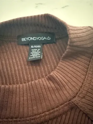 Beyond Yoga Ribbed Long Sleeve Crop Top - Brown thumbnail 4