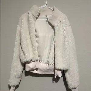 ALO Yoga Cream Foxy Sherpa Zip Bomber Jacket thumbnail 1