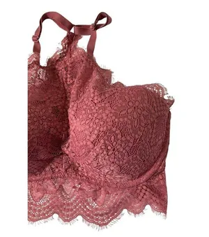 Victorias Secret Pink Women Size Small Bralette Push Up Bra Rose Pink 10A-744P thumbnail 7