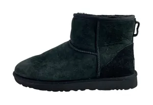 UGG Classic Mini Gray Suede Sheepskin Shearling Slip On Round Toe Ankle Boots 10 thumbnail 1