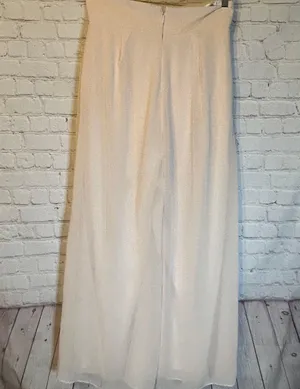 Azazie Pink Wide Leg Chiffon Pants, M thumbnail 2