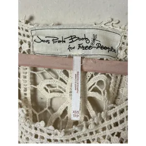 Jens Pirate Booty Free People Crochet Mini Dress Size XS off white / ivory thumbnail 6