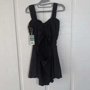 Nwt-Cocopear Swim Dress,Skirted,Shorts Under Skirt Built‎ In Bra,2xl,Black Color thumbnail 5