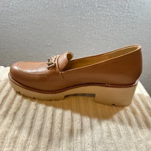 1133|NWOT Naturalizer Darry Leather Platform Chain Lug Sole Loafer Tan Women 12M thumbnail 8