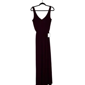 Show Me Your Mumu Kendall Maxi Dress Maroon Wine V-Back Chiffon Wedding Guest SM thumbnail 3
