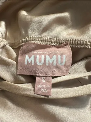 N228. Show me Your MuMu Champagne Slip Midi Dress thumbnail 3