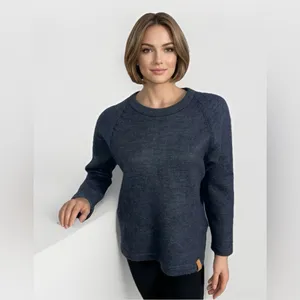 Paka Royal Alpaca Blend Sweater Womens Small Gray Handmade Pullover thumbnail 2