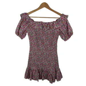DO+BE Floral Smocked Puff Sleeve Mini Dress Medium Colorful Preppy‎ Bloomcore thumbnail 2