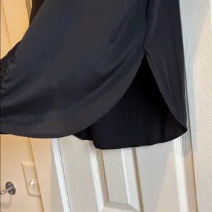 Worthington | Basic Black Blouse Tank Top See-Through Floral Panels Size XL thumbnail 5