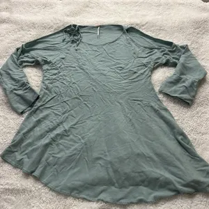 Free People Women’s Light Blue Cold Shoulder Tunic Dress S Boho Indie Summer thumbnail 2