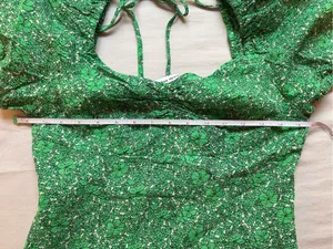 Urban Revivo Green Floral Puff Sleeve Cotton Mini Dress NWT M US 6 thumbnail 9