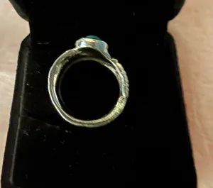 Gorgeous Bohemian Turquoise Antique Silver Ring Size 6 thumbnail 3
