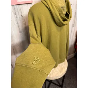 PINK Victoria’s Secret Olive Mustard Green Oversized Hoodie Women’s XL thumbnail 5