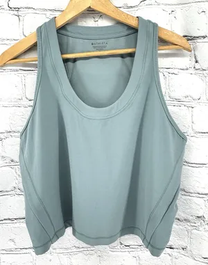 ATHLETA Cropped Tank Top XL Dusty Blue Gym Athleisure Workout thumbnail 1