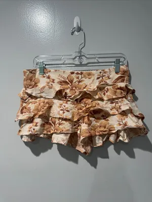 Free People Women's Ruffled Shorts New With Tag Vacation Beachy Boho Travel Sz S thumbnail 2