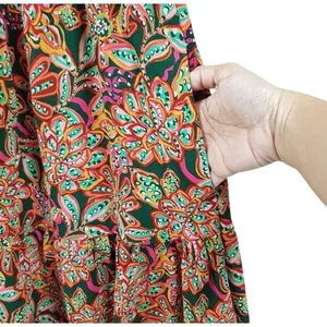 J Crew Floral Ruffle V Neck Mini Dress Sz 6 thumbnail 3