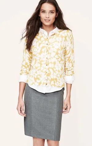 Loft Floral Print Cardigan thumbnail 1