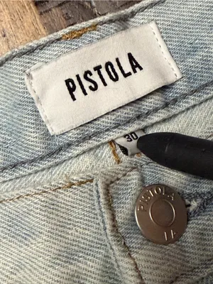 pistola Pale Blue Frayed Hem Denim Shorts thumbnail 3