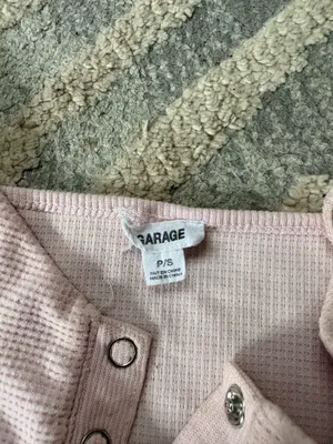 Garage ribbed waffle knit button front tank top S thumbnail 2