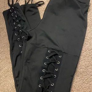 Milkyway lace-up black leggings Medium NWT thumbnail 3