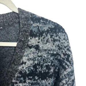 Athleta Sz S Westlake Textured Cardigan Sweater Gray Fog Camo Fine Merino Wool thumbnail 4