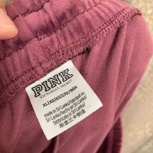 Victoria's Secret Pink Velvet Velour Maroon Heritage Sweatpants Soft Pant XL thumbnail 5