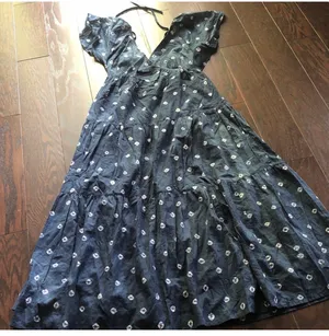 Madewell blue tiered dress thumbnail 3