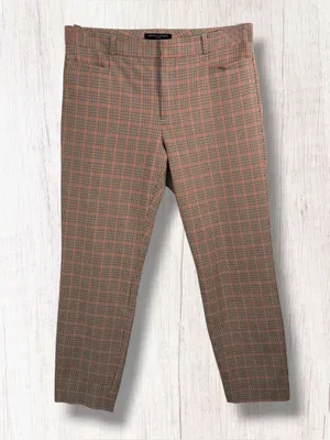 BANANA REPUBLIC Sloan Mid-Rise Skinny‎ Fit Ankle Pant, Camel Glen Plaid Check, 8 thumbnail 3