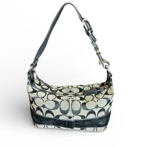 Coach Signature C Canvas Legacy Trim Hobo Shoulder Bag Purse Cosmetic 41642‎ Y2K thumbnail 2