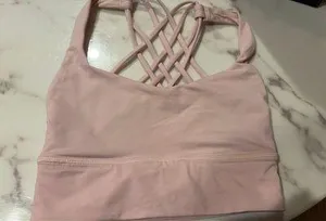 Strawberry milkshake Free To Be Wild Long Lululemon Line Sports Bra size 2 thumbnail 1
