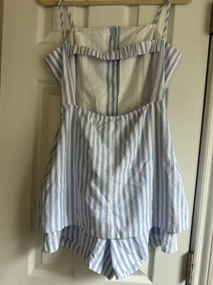 Boutique NWT Striped Button Up Romper thumbnail 4