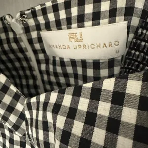 Amanda Uprichard Black White Gingham Dress Size M thumbnail 2