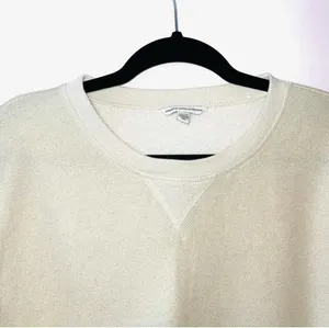 American Eagle Terry Cloth Sweatshirt Cream Gold Metallic Pullover thumbnail 2