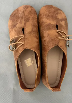 Flat Shoes Jeans Women’s Size 41 EU Brown Suede Lace Up Flat Shoes(B202) thumbnail 1
