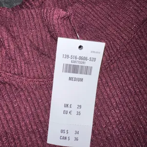 Abercrombie & Fitch Burgundy Mock Neck Lettuce Trim Long Sleeve Ribbed Top NWT thumbnail 4