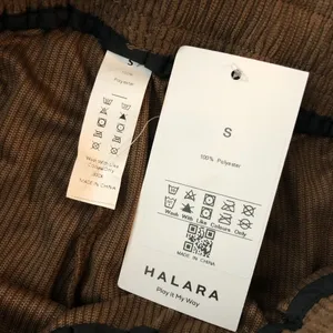 Halara Mid Rise Drawstring Side Pocket Corduroy Casual Cargo Joggers Brown S thumbnail 5