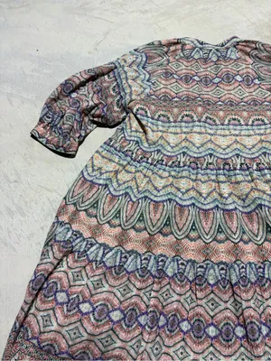 Amanda uprichard Diego Patterned Boho Tiered Dress large thumbnail 9
