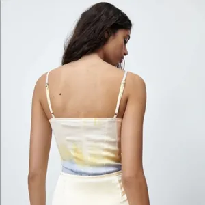Nwot Zara Satin Tie Dye Bodysuit thumbnail 2