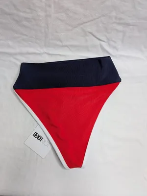 Beach Riot Womens Emmy High-Waist Red Navy Bikini Bottom Size Small thumbnail 2