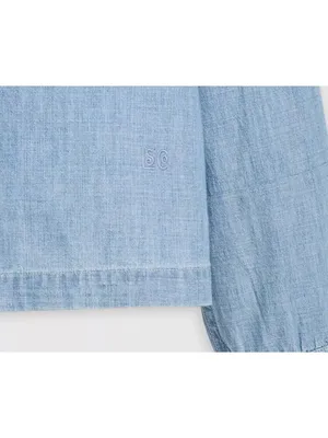 New Levi's Women's L Blue Tab Coral Shirt Chambray Medium Wash Large Japanese thumbnail 8