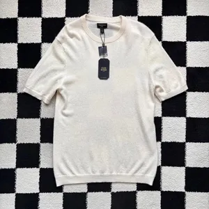 NWT Club Room 100% Cashmere White Short Sleeve Sweater M thumbnail 1