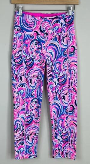 Lilly Pulitzer Weekender Luxletic‎ Leggings Crop Flamingoals Sz Small thumbnail 1