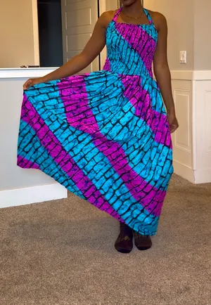ANKARA Long Maxi Dress for summer thumbnail 2