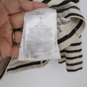 Gap Womens XL Striped Long Sleeve Boat Neck Cotton Tee Cream Black thumbnail 5