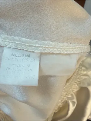 Vintage Christian Dior cream white satin medium pajama set 2 piece loungewear thumbnail 7