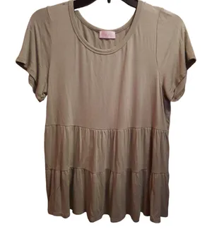 Pink Lily Light Green/Sage Blouse Size Medium thumbnail 1